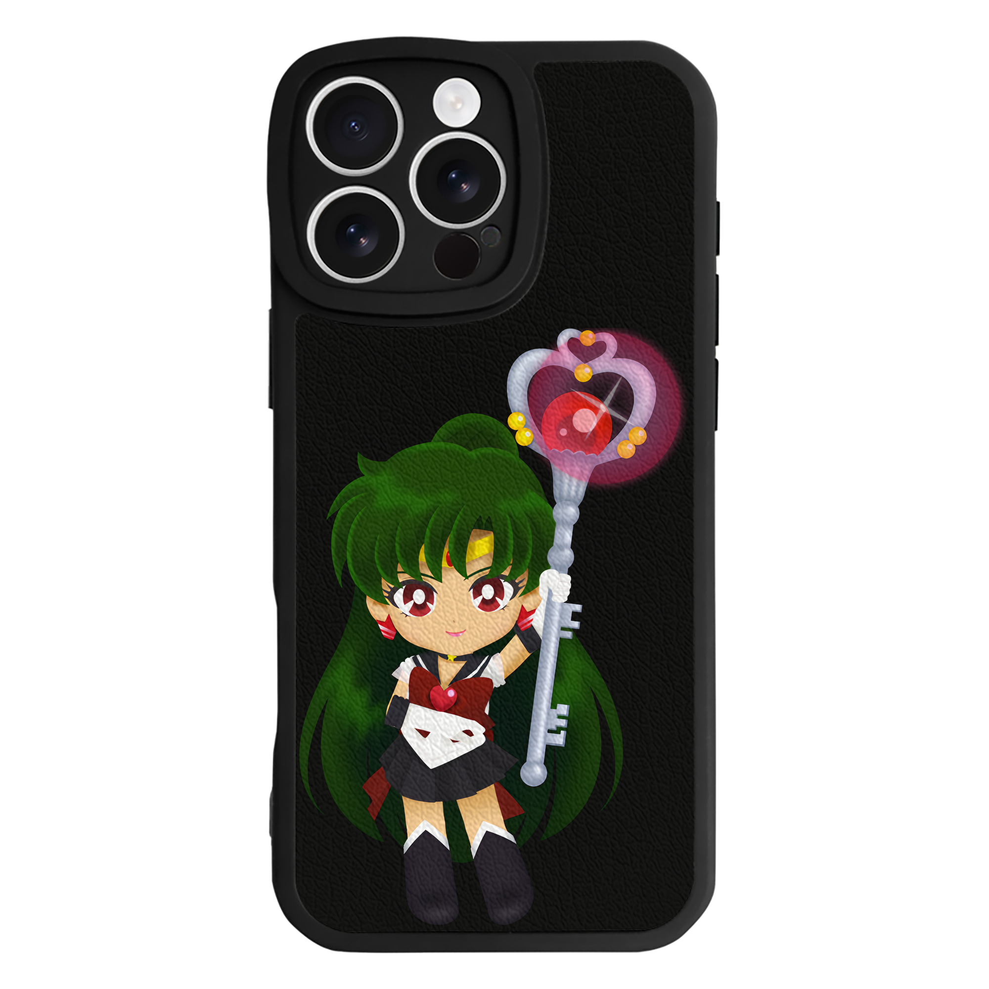 （画像用） 美少女戦士セーラームーン 冥王せつな Sailor Moon Meiou Setsuna 【iPhone 16シリーズ対応】シリコンスマホケース（レザー調） 材質：シリコン